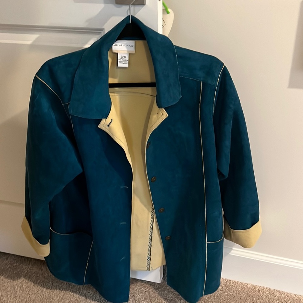 Blue Jacket with tan interior